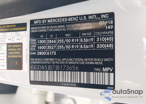 2018 Mercedes-Benz Gle 350 z USA, uszkodzony, nr VIN 4JGDA5JB7JB173656